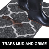 Tapis d'entrée durable, antidérapant, absorbant, à boucles, en polypropylène, adapté aux animaux domestiques, lavable en machine, à profil bas, pour
