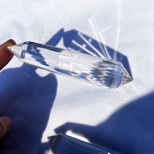 Gros naturel Vogel cristaux tour 24 facettes crystal clear cristal D'énergie Double point pour fengshui - Product Image 1