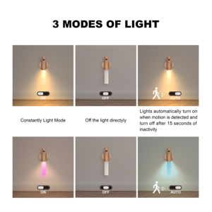 Lampu malam LED RGB dan putih hangat, lampu malam <span class=keywords><strong>Sensor</strong></span> Dinding magnetik untuk rumah tangga kamar tidur, lampu samping tempat tidur, dapat diisi ulang USB - Product Image 5