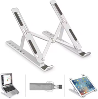 Support pour ordinateur portable en alliage d'aluminium, réglable en hauteur, pliable, support de bureau pour tablette, support pour ordinateur portable, support pour tablette