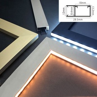 Profil en aluminium noir LED 12V 0,5m en forme de U avec diffuseur de canal à couverture laiteuse, décoration murale, coin d'armoire, barre, bande lumineuse