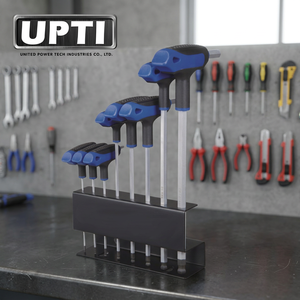 Taiwan Made High Quality 8pcs <b>T</b>-10 Handle Mirror Satin Finish S2 + Chamfer Material Hex <b>Key</b> Wrench Set Model HW403277/8HK - Product Image 2