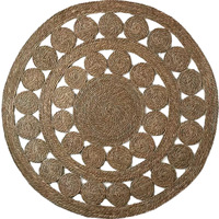 Tapis de sol tissé en jute de style ethnique nordique, protection pour table basse, tapis en fibres naturelles pour maison d'hôtes et salon