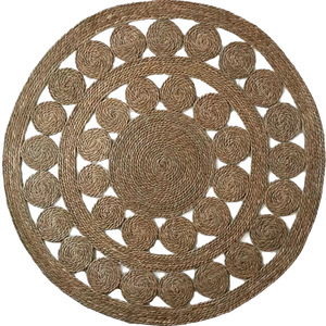 <span class=keywords><strong>Tapis</strong></span> de sol <span class=keywords><strong>tissé</strong></span> en <span class=keywords><strong>jute</strong></span> de style ethnique nordique, protection pour table basse, <span class=keywords><strong>tapis</strong></span> en fibres naturelles pour maison d'hôtes et salon - Product Image 5