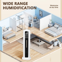 Humidificateur ultrasonique électrique sur pied 11L pour la maison, le bureau, la chambre à coucher, diffuseur d'arômes avec contrôle intelligent de l'humidité par LED