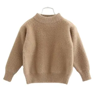 Autumn and winter children's clothing mink fleece sweater children's thickened knitted sweater tops pullover