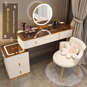 <span class=keywords><strong>Jmo</strong></span> - Tocador Inteligente de Lujo con Carga Inalámbrica |   Tocador para Dormitorio |   Mueble de Maquillaje Multifuncional de Madera Maciza Nórdica Minimalista Moderna - Product Image 3