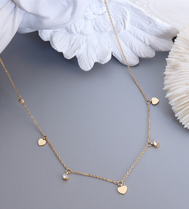 Ins collana con ciondolo a <span class=keywords><strong>cuore</strong></span> in cristallo da 6mm in acciaio inossidabile con placcatura IP minimalista - Product Image 2