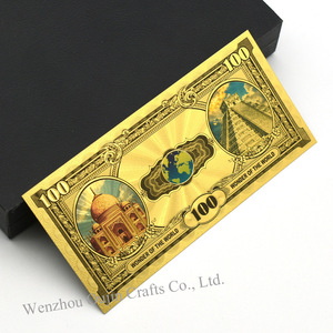 Billete Bancario Chapado en Oro de 24K con 7 Diseños de las Siete Maravillas del Mundo GL, Gran Venta 2026, para Colección - Product Image 3