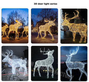 300 Chiều Dài Ấm Trắng Có Thể Tháo Rời Tuần Lộc Motif Lớn Led Thương Mại Giáng Sinh Hiển Thị Lights - Product Image 5