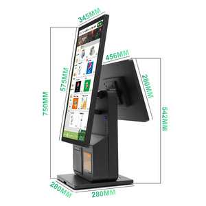 Tự dịch vụ tiền mặt đăng ký gian hàng 23.8 <span class=keywords><strong>inch</strong></span> + 18.5 <span class=keywords><strong>inch</strong></span> <span class=keywords><strong>POS</strong></span> hệ thống Windows thích hợp cho siêu thị - Product Image 2