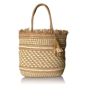 Bolso de mano de estilo veraniego para mujer, bolsa de mano de viaje, de paja, para playa, 2022