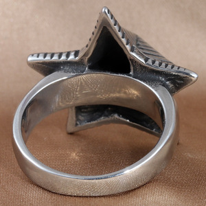 Anillo de Estrella para Hombre, Plata Tibetana, Diseño Geométrico de Cinco Puntas, Joyería de Uso Diario 213043 - Product Image 3