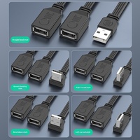Câble USB 2-en-1 (USB-A Mâle/Femelle) Plat à Angle Droit USB 2.0, Prise en Charge du Transfert de Données et Adaptateur de Charge Rapide 65W