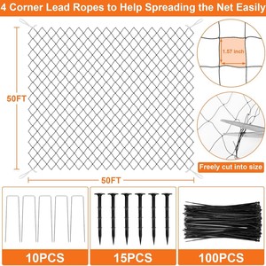 Black Nylon Multifilament Bird Blocking <b>Netting</b> 2.5x2.5cm And 5x5cm For Agricultural Planting And Aquaculture Ponds - Product Image 2