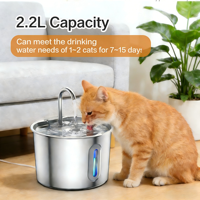 Dispenser Air Otomatis Stainless Steel Modern untuk Hewan Peliharaan, Air Minum Tersaring, Tahan Air, Mudah Dibersihkan untuk Kucing, Merpati, dan Hewan Kecil