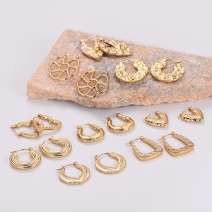 Mirawell High Luxury Hollow <strong>Large</strong> 18K Gold Plated Stainless Steel Earrings Screw Thread Chunky <strong>Hoops</strong> for Wedding Engagement Gift - Product Image 1