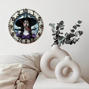 Round Wooden <b>Wall</b> <b>Clock</b> 25x25Cm Rustic <b>Silent</b> Farmhouse Home Decor <b>Clock</b> - Product Image 2