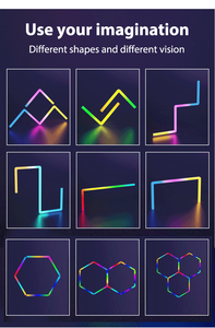 <span class=keywords><strong>Luces</strong></span> LED Hexagonales RGB SUEZ DIY, Clasificación IP54, Material de Aluminio+PC, Luz Nocturna Vibrante con Cambio de Color para <span class=keywords><strong>Taller</strong></span> o Sala de Juegos - Product Image 5