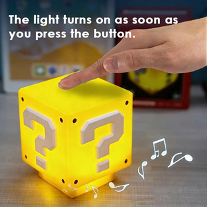 Lampe de chevet carrée JAIYI LED en forme de point d'interrogation, petite veilleuse sonore à commande tactile, piles incluses, design rustique, changeant de couleur, pour bureau - Product Image 2