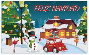 180*110 cm <span class=keywords><strong>buon</strong></span> <span class=keywords><strong>natale</strong></span> <span class=keywords><strong>FELIZ</strong></span> <span class=keywords><strong>NAVIDAD</strong></span> festa decorazione per feste fornisce stendardo in tessuto di poliestere - Product Image 5