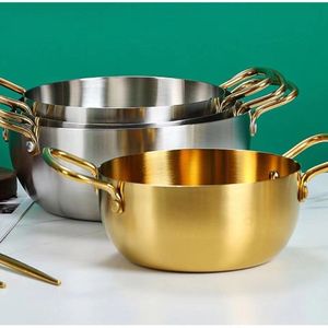 Olla de Acero Inoxidable para Sopa de Mariscos Coreana, Olla Pequeña de Doble Asa, Compatible con Inducción, para Uso Doméstico, Olla para Ramen - Product Image 5