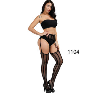 Sous-vêtements Sexy Dentelle Transparent <span class=keywords><strong>Opaque</strong></span> Filet à Sangle Mince <span class=keywords><strong>Bas</strong></span> Noir Taille Libre Filet de Pêche Antidérapant Porte-jarretelles Europe Amérique - Product Image 5