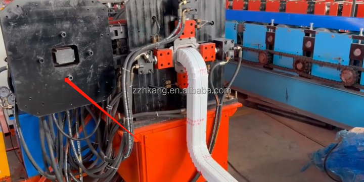 Color Steel Roof Sheet Downspout Pipe Roll Forming Machine PLC Control ...