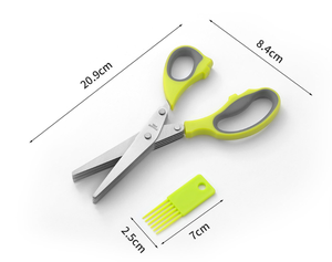 Bán Buôn 5-Lưỡi Thép Không Gỉ Nhà Bếp Kéo Với Mịn Cạnh DIY Thảo Mộc & Màu Xanh Lá Cây Hành Tây Chặt Công Cụ - Product Image 6