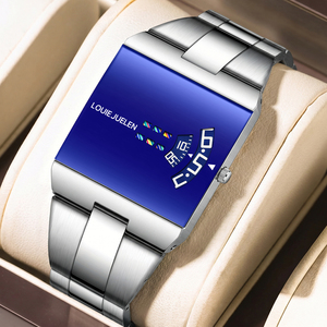 <span class=keywords><strong>Montre</strong></span> à quartz de luxe pour homme LOUIE JUELEN, boîtier carré en alliage, bracelet en acier inoxydable de 10 mm, étanche 3 ATM, lumineuse, fermoir papillon - Product Image 1