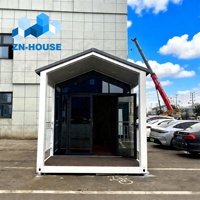 Villa conteneur modulaire préfabriquée de luxe 20 pieds à toit en pente, économique et détachable, pour hôtel, bureau ou maison mobile