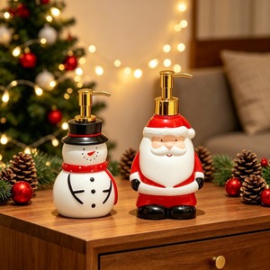 Dispensador de Sabão em Forma de Papai Noel, Tipo Pressão, Garrafa de Refil de Sabão Líquido, Decoração de Banheiro para o Natal - Product Image 5