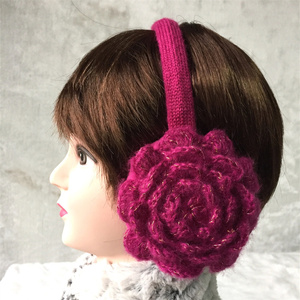 Bandeau fleuri fait main OEM, cache-oreilles en crochet pour l'hiver, cache-oreilles en crochet pour filles - Product Image 3