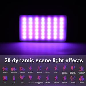<span class=keywords><strong>Andoer</strong></span> W140 RGB LED-Videoleuchte Wiederaufladbare Fotografie-Aufhellleuchte CRI95+ 2500K-9000K Dimmbares LED-Licht - Product Image 5