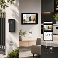 Videoportero Inalámbrico con Pantalla TFT LCD de 10 Pulgadas, Tuya WiFi6 1080p, Impermeable, con Detección de Movimiento, Sistema de Intercomunicación por Video, Montaje en Pared, RLF
