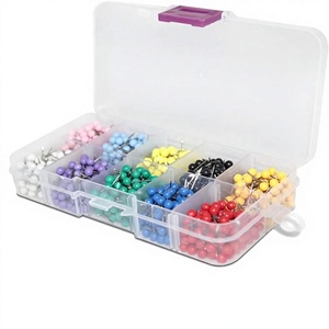 Puntine da Disegno <span class=keywords><strong>con</strong></span> Testa in Plastica Colorata e Punta in Acciaio, Confezione Personalizzata a Basso Prezzo - Product Image 1