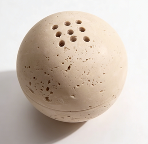 モダンラグジュアリーなカスタマイズ可能な天然トラバーチン製エコフレンドリー香炉、球形フレグランス、ホテル・ヴィラの屋内用、1年間 - Product Image 1