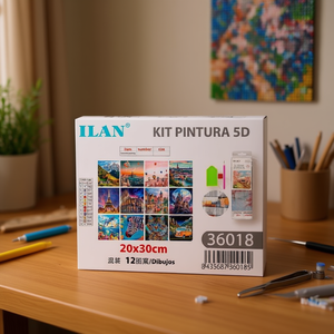 Kit de Pintura de Diamantes 5D Ilan, 20x30cm, 12 Diseños Surtidos, Patrones Mixtos - Product Image 3