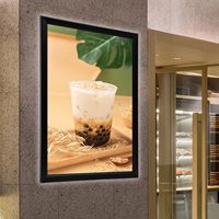 Bingkai Foto Poster Film LED Backlit yang Dipasang di Dinding, Kotak Lampu LED dengan Bingkai Foto Aluminium Snap, Penyangga Papan Tanda