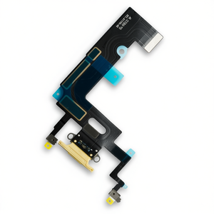 Cavo flessibile per connettore di ricarica Lightning per Apple iPhone XR con microfono giallo - Product Image 2