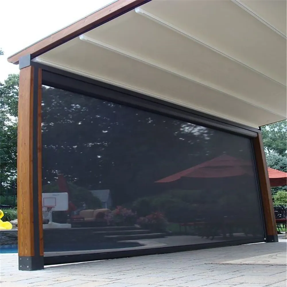 Outdoor roller shade for porch deck balcony zip screen outdoor blinds curtain shade