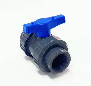 2023 Hotsale In Stock Water Treatment Products Plastic Double Union Pvc Shut Off Ball Valve For Irrigation System