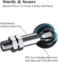 Adaptateur à boule Kewig 1'' avec tige filetée M10 x 1,25 x 15 compatible avec les supports RAM, bras à double rotule de taille B 1 pouce