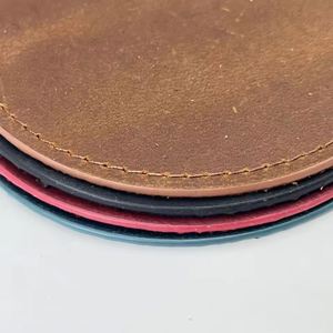 10cm Genuine Leather Reusable Coasters & Cup <b>Mats</b> for Coffee Home Office Kitchen <b>Bar</b> Tables-Classic Design - Product Image 3