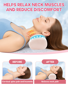 Ergonomic Neck Support Pillow Bone Shape <b>Memory</b> Foam Orthopedic Cervical Pillow for Adults Solid Color Minimalist Design - Product Image 5
