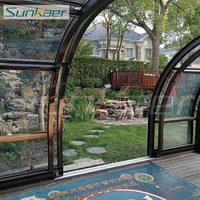 Pergola résidentielle rétractable murale, abri de terrasse angulaire extérieur en verre pliable et mobile sur mesure
