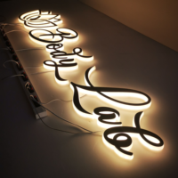 Signalétique murale d'entreprise sur mesure, lettres LED en acrylique lumineuses sur 3 côtés, haute luminosité