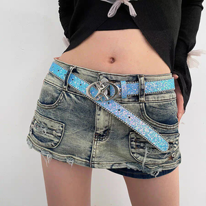 Ceinture rose tendance Y2K pour femmes, ceinture western vintage pour jeans, décorative, polyvalente, originale - Product Image 5