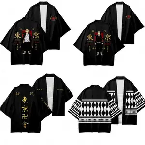 Áo thun cosplay Tokyo revengers Anime áo choàng của draken manji gang cho mùa hè haori Kimono Tee Nam trang phục người lớn