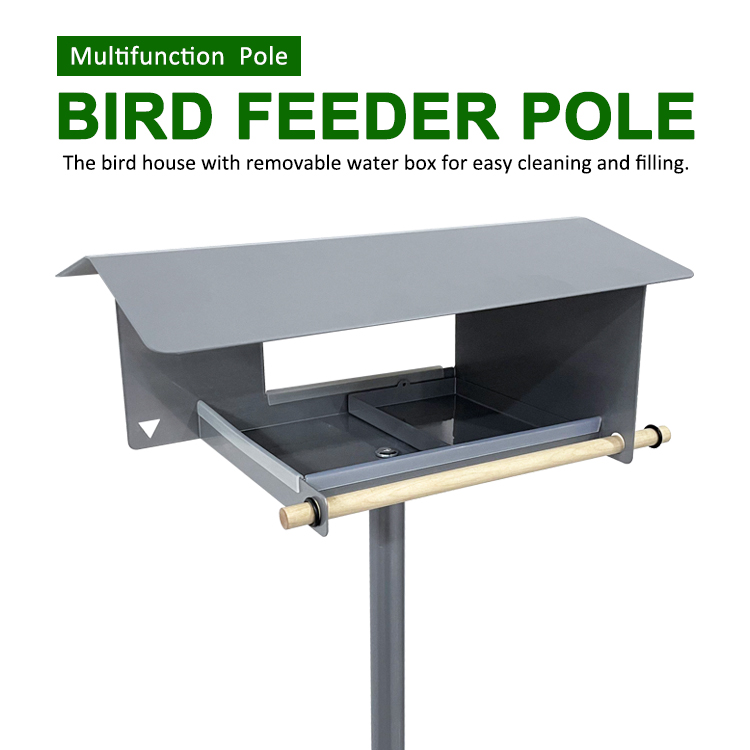 JHMech Easy to Install Bird House with Steel Water Boxes Grey Powder